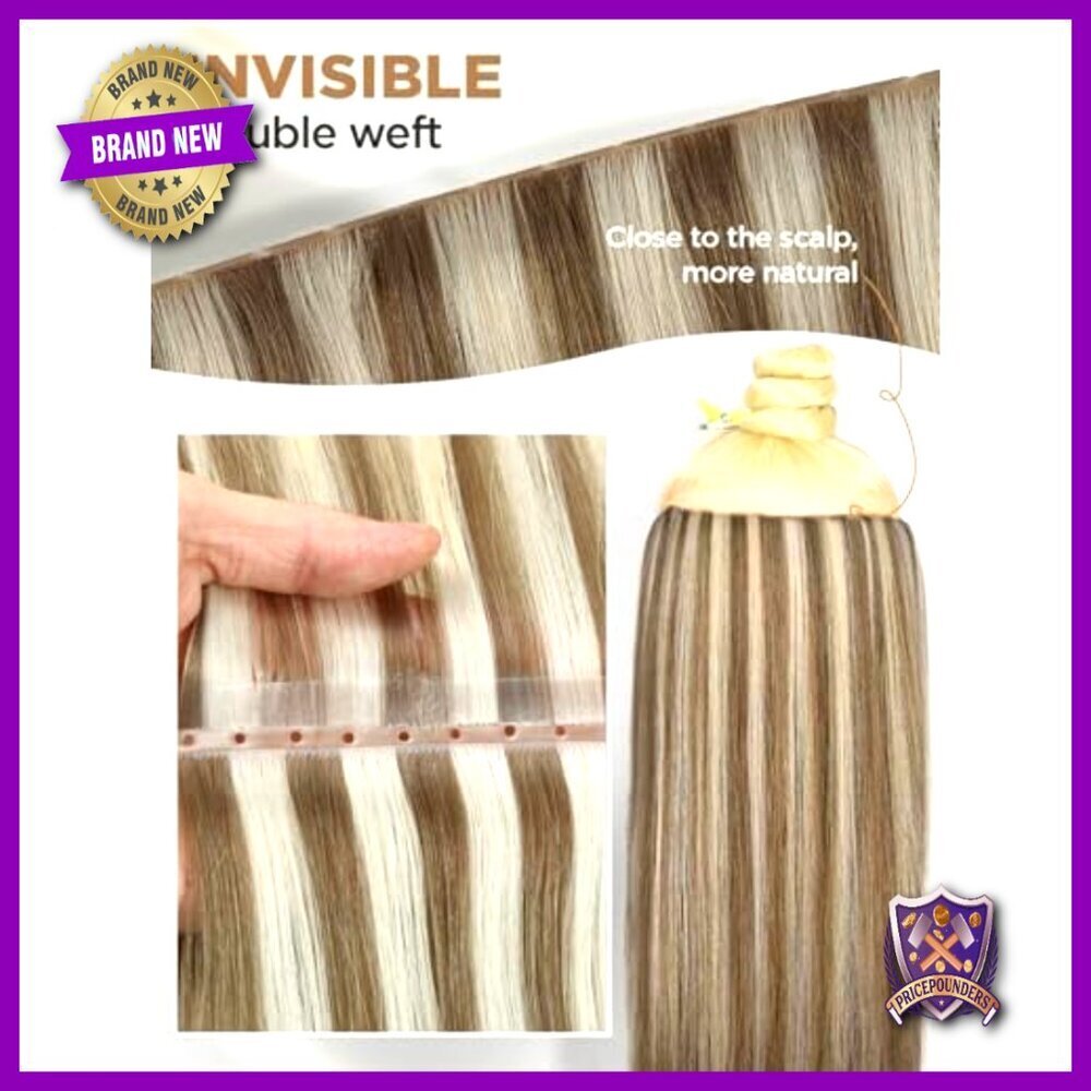 Double Weft Human Hair Extensions Invisible Seamless Volume Natural Remy - Picture 6 of 6